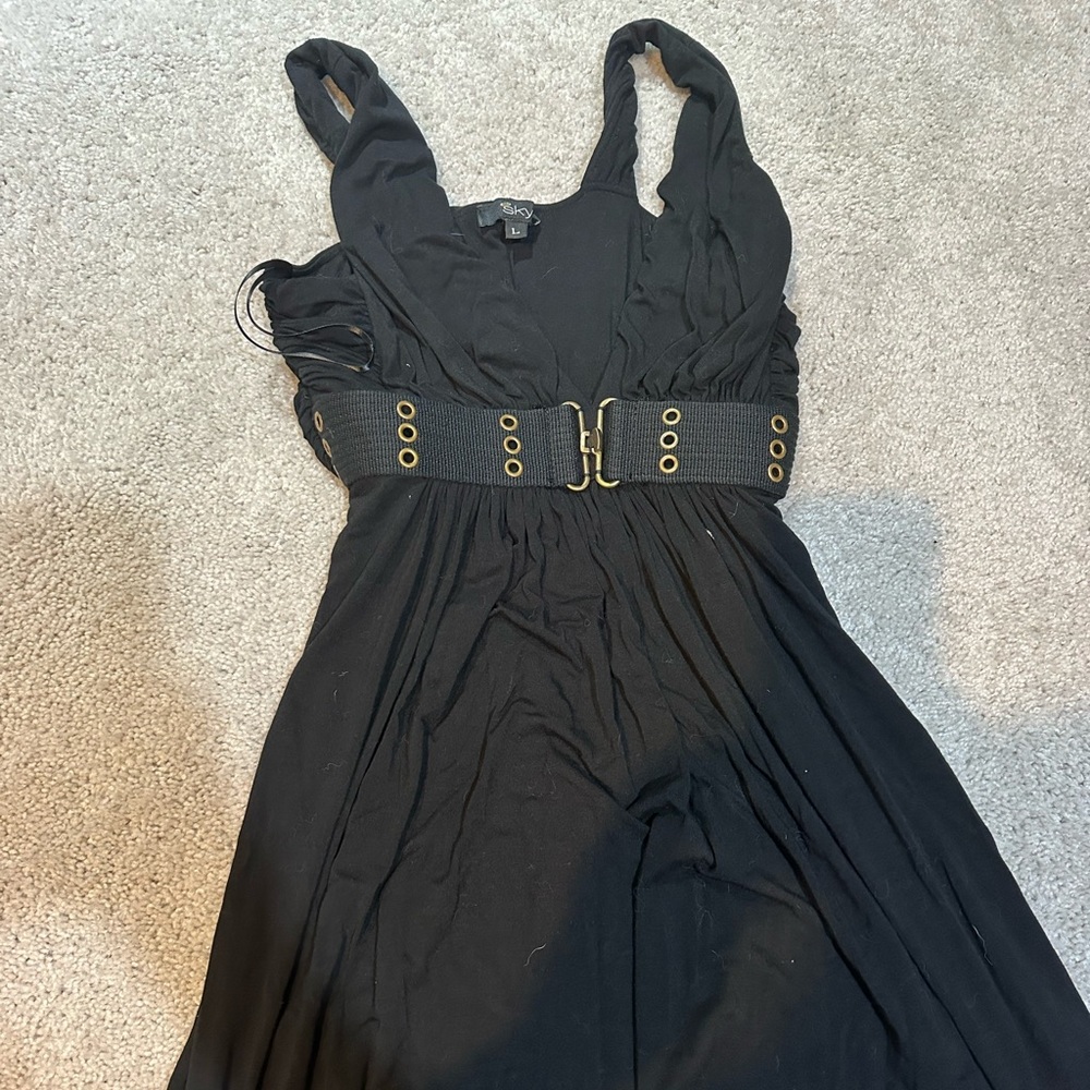 Sky brand flowy dress with embellishments on the front